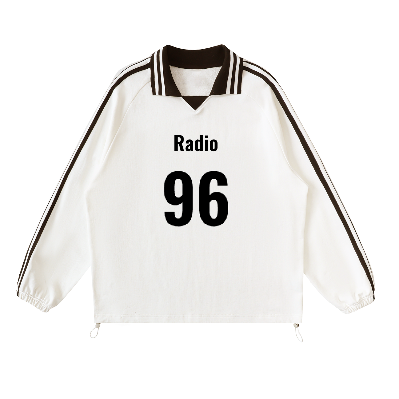 Contrast Striped Lapel Collar Sweatshirt